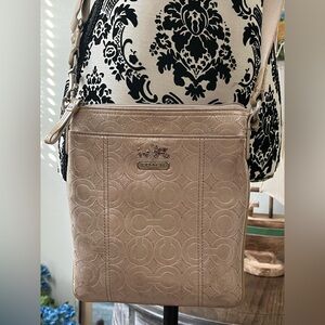 Coach L-Shimmer Stitched Swingpack Crossbody 
bag C Logo OP Art